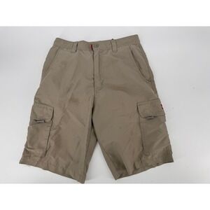 Quiksilver Cargo Shorts Mens 28 Beige Flat Front Pockets Surf Skater ‎ Outdoor